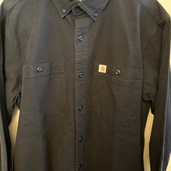 NWOT Men’s black Carhartt canvas work shirt medium - Picture 3 of 4